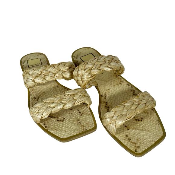 Dolce Vita Women's Indy Braided Straw Slide Sandals - Size 9 - Picture 1 of 7